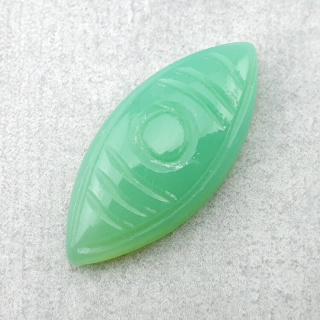 Chalcedony chryso cabochon carved 30x14 mm no 17
