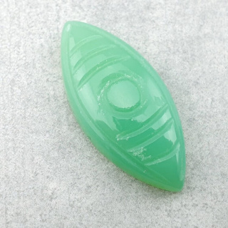 Chalcedony chryso cabochon carved 30x14 mm no 17
