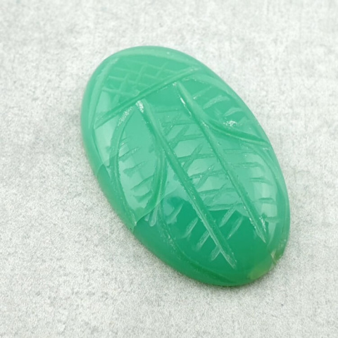 Chalcedony chryso cabochon carved 30x18 mm no 37 Chalcedony chryso cabochon carved 30x18 mm no 37