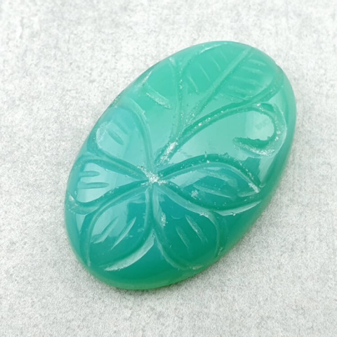 Chalcedony chryso cabochon carved 31x20 mm no 36 Chalcedony chryso cabochon carved 31x20 mm no 36
