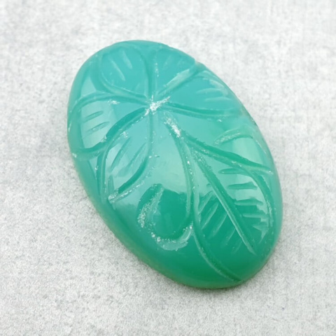 Chalcedony chryso cabochon carved 31x20 mm no 36 Chalcedony chryso cabochon carved 31x20 mm no 36