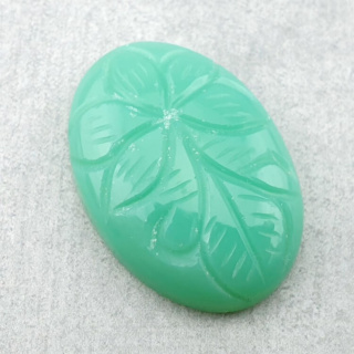 Chalcedony chryso cabochon carving 31x22 mm no. 67