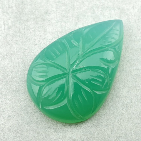 Chalcedony chryso cabochon carving 32x21 mm no 19 Chalcedony chryso cabochon carving 32x21 mm no 19