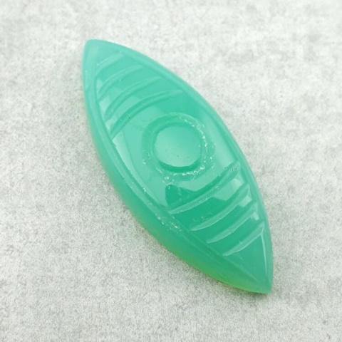 Chalcedony chryso cabochon carving 33x13 mm no. 38 Chalcedony chryso cabochon carving 33x13 mm no. 38