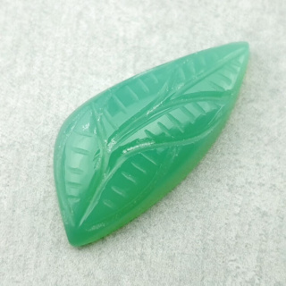 Chalcedony chryso cabochon carving 34x15 mm no. 68