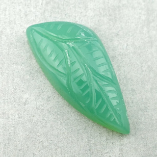 Chalcedony chryso cabochon carving 34x15 mm no. 68