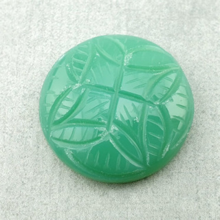 Chalcedony chryso cabochon carving fi 23 mm no 14