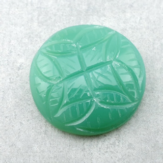 Chalcedony chryso cabochon carving fi 23 mm no 14