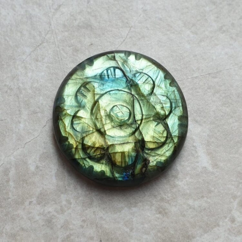 Labradorite cabochon carved fi 22 mm no 169 Labradorite cabochon carved fi 22 mm no 169
