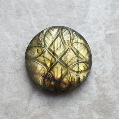 Labradorite cabochon carved fi 23 mm no. 123 Labradorite cabochon carved fi 23 mm no. 123