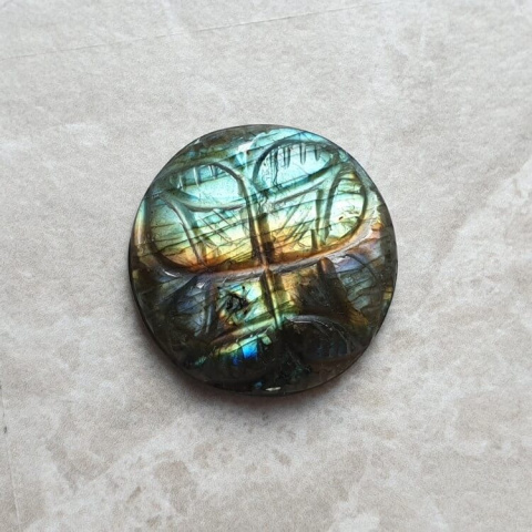 Labradorite cabochon carved fi 23 mm no. 158 Labradorite cabochon carved fi 23 mm no. 158