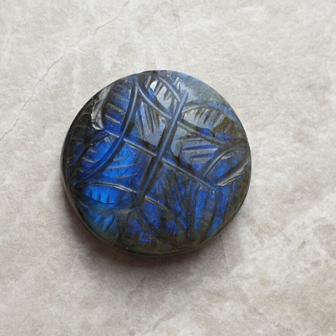 Labradorite cabochon carved fi 23 mm no 196 Labradorite cabochon carved fi 23 mm no 196