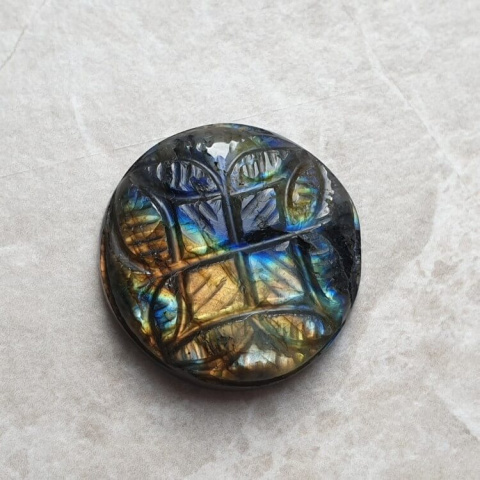 Labradorite cabochon carved fi 24 mm no 148 Labradorite cabochon carved fi 24 mm no 148