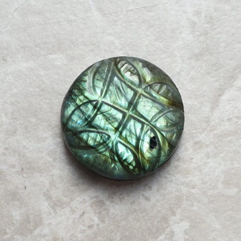 Labradorite cabochon carved fi 24 mm no 160 Labradorite cabochon carved fi 24 mm no 160