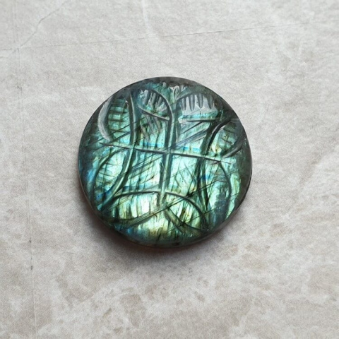 Labradorite cabochon carved fi 24 mm no 164 Labradorite cabochon carved fi 24 mm no 164