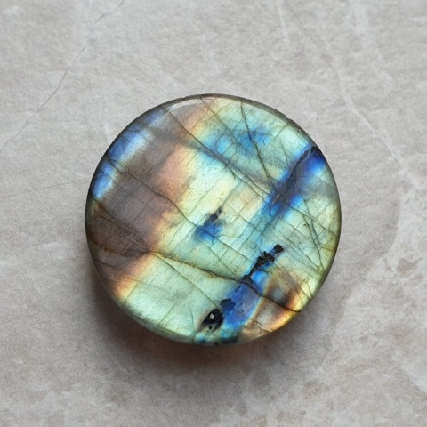 Labradorite cabochon carved fi 28 mm no. 176 Labradorite cabochon carved fi 28 mm no. 176