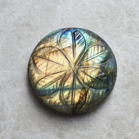 Labradorite cabochon carved fi 30 mm no 167 Labradorite cabochon carved fi 30 mm no 167