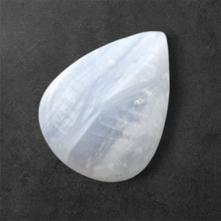 Agat blue lace kaboszon carving 20x15 mm nr 78
