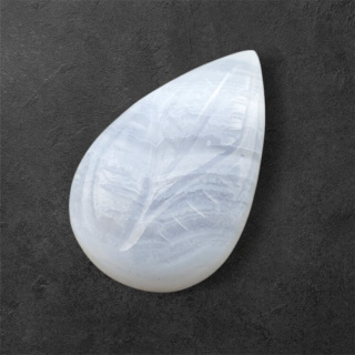 Agat blue lace kaboszon carving 23x15 mm nr 76