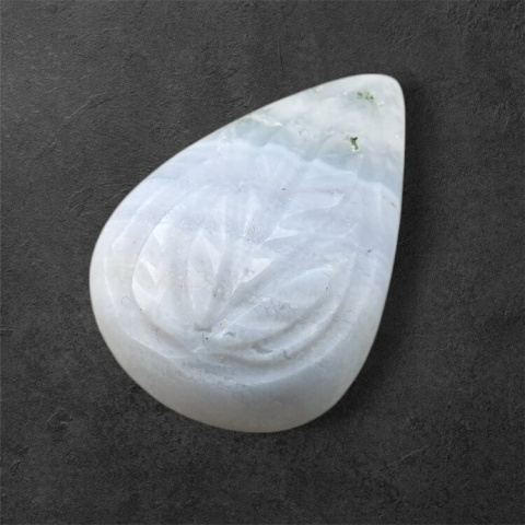 Blue lace agate carved cabochon 24x16 mm no 56 Blue lace agate carved cabochon 24x16 mm no 56