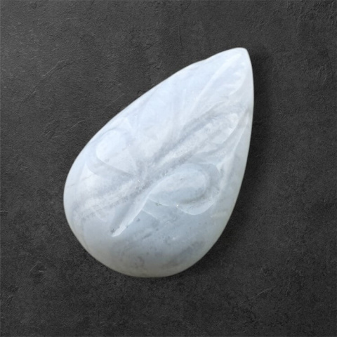 Agat blue lace kaboszon carving 26x16 mm nr 23 Agat blue lace kaboszon carving 26x16 mm nr 23