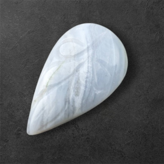 Blue lace agate carved cabochon 29x17 mm no 32