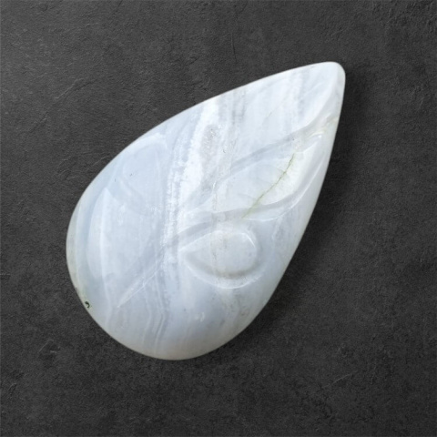 Blue lace agate carved cabochon 29x17 mm no 32 Blue lace agate carved cabochon 29x17 mm no 32