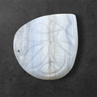 Blue lace agate carved cabochon 29x26 mm no 52