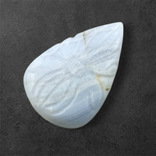 Agate blue lace cabochon carving 30x19 mm no. 13