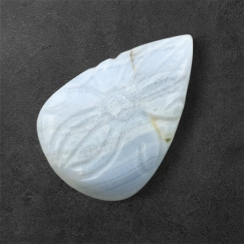 Blue lace agate cabochon carved 30x19 mm no 13 Blue lace agate cabochon carved 30x19 mm no 13
