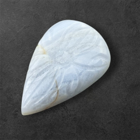 Blue lace agate cabochon carved 30x19 mm no 13 Blue lace agate cabochon carved 30x19 mm no 13