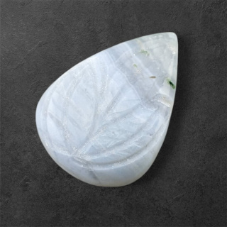 Blue lace agate carved cabochon 30x21 mm no 53