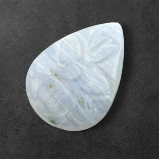 Agate blue lace cabochon carving 30x22 mm no. 37