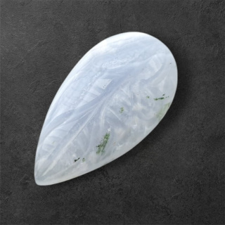 Agate blue lace cabochon carving 31x17 mm no 28