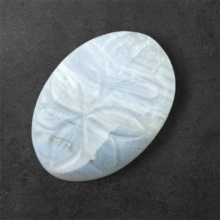 Agate blue lace cabochon carving 31x22 mm no 29