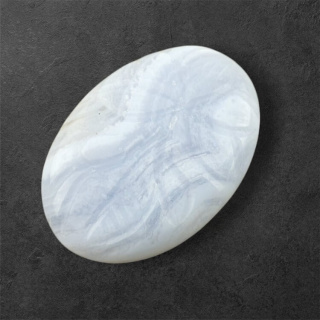 Agate blue lace cabochon carved 32x22 mm no 18