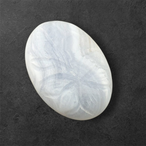 Blue lace agate cabochon carved 32x22 mm no 18 Blue lace agate cabochon carved 32x22 mm no 18