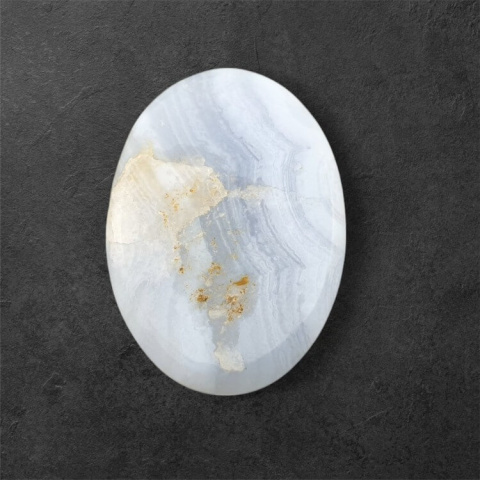 Blue lace agate cabochon carved 32x22 mm no 18 Blue lace agate cabochon carved 32x22 mm no 18