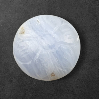 Blue lace agate carved cabochon fi 20 mm no 46
