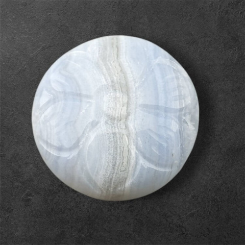 Blue lace agate carved cabochon fi 24 mm no 48 Blue lace agate carved cabochon fi 24 mm no 48