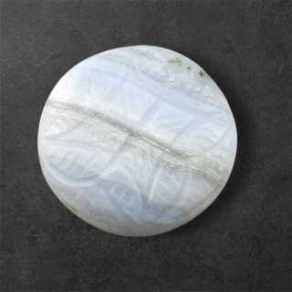 Blue lace agate cabochon carved fi 26 mm no 21