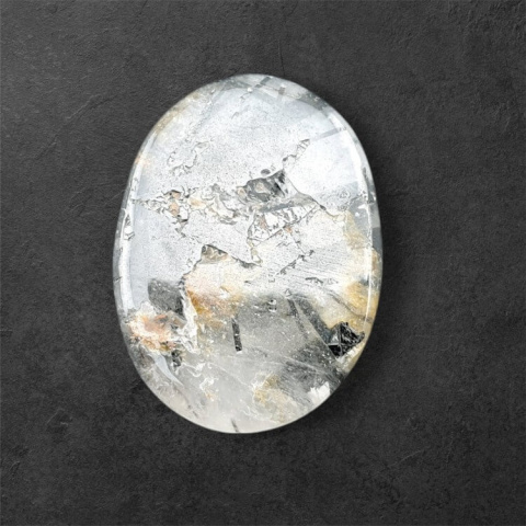 Quartz with tourmaline cabochon carving 23x17 mm no 44 Quartz with tourmaline cabochon carving 23x17 mm no 44