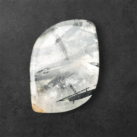 Quartz with tourmaline cabochon carving 24x17 mm no. 9 Quartz with tourmaline cabochon carving 24x17 mm no. 9