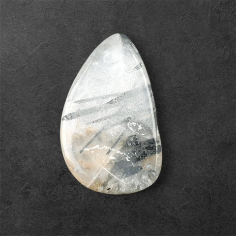 Quartz with tourmaline cabochon carving 25x15 mm no. 65 Quartz with tourmaline cabochon carving 25x15 mm no. 65