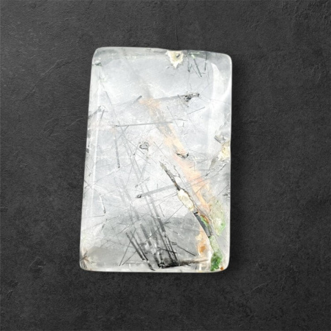 Quartz with tourmaline cabochon carving 25x16 mm no. 52 Quartz with tourmaline cabochon carving 25x16 mm no. 52