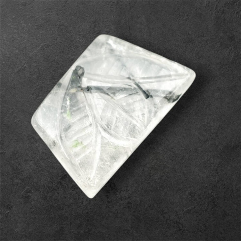 Quartz with tourmaline cabochon carving 25x16 mm no 56 Quartz with tourmaline cabochon carving 25x16 mm no 56