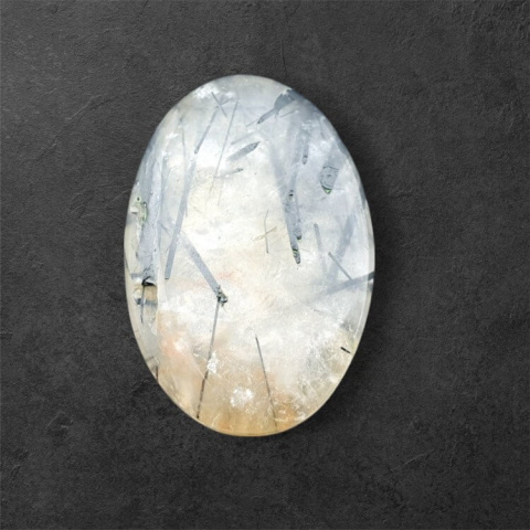 Quartz with tourmaline cabochon carving 26x18 mm no. 51 Quartz with tourmaline cabochon carving 26x18 mm no. 51