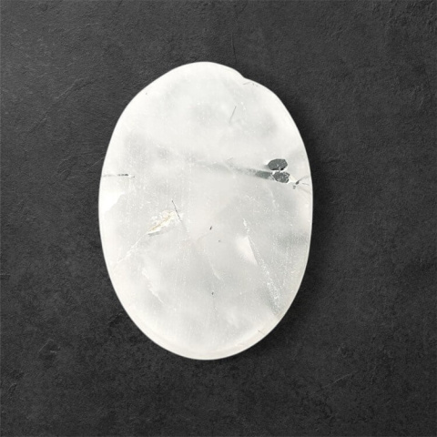 Quartz with tourmaline cabochon carving 27x19 mm no. 13 Quartz with tourmaline cabochon carving 27x19 mm no. 13