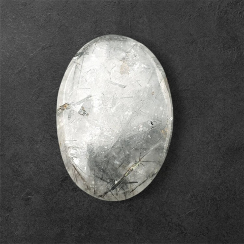 Quartz with tourmaline cabochon carving 27x19 mm no. 64 Quartz with tourmaline cabochon carving 27x19 mm no. 64
