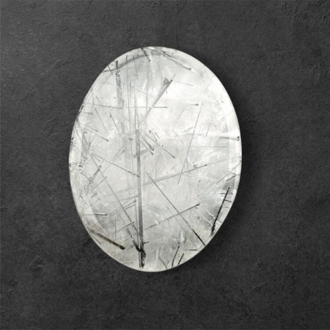 Quartz with tourmaline cabochon carving 27x20 mm no. 38 Quartz with tourmaline cabochon carving 27x20 mm no. 38